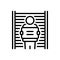 Black line icon for Defendant, respondent and jail