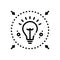 Black line icon for Denote, enlighte and inform