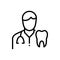 Black line icon for Dentists, dental and surgeon