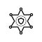 Black line icon for Deputy, sheriff and badge