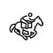 Black line icon for Derby, horse and racing