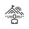 Black line icon for Determine, mountain and top