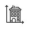 Black line icon for Dimension, house and height