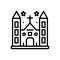 Black line icon for Diocese, chruch and building