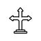 Black line icon for Direction Arrow, direction and guidance