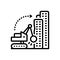 Black line icon for Dismantling, building and demolition