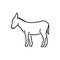 Black line icon for Donkey, mule and jackass