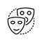 Black line icon for Drama, comedy and expression