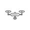 Black line icon for Drone, camera and technology