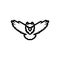 Black line icon for Eagles, predator and falcon
