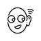 Black line icon for Eavesdropper, spy and listening