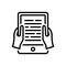 Black line icon for Ebook Reading, knowledge and publishing