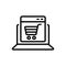 Black line icon for Ecommerce, online and shopping