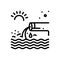 Black line icon for Effluent, flow and stream