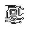 Black line icon for Electronic, circuit and digital