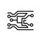 Black line icon for Electronics, technology and motherboard