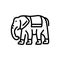 Black line icon for Elephant, animal and huge