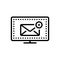 Black line icon for Email, letter and message