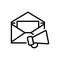 Black line icon for Email Marketing, email and promotion