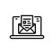 Black line icon for Email, subscribe and marketing