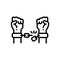 Black line icon for Emancipating, liberation and free