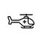 Black line icon for Emergency Helicopter, air medical and service
