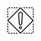 Black line icon for Except, priority and exclamation