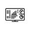 Black line icon for Exec, computer and website