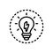 Black line icon for Extremely, bulb and creative