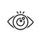 Black line icon for Eye Looking, vision and see