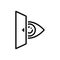 Black line icon for Eye Looking, vision and see