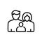 Black line icon for Family With Baby, love and member