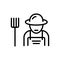 Black line icon for Farmer, peasant and agriculturist