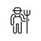 Black line icon for Farmers, peasant and husbandman