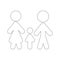 Black line icon female male baby family