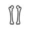 Black line icon for Femur, bone and calcuim