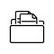 Black line icon for Files, dossier and record