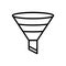 Black line icon for Filtering, funnel and tool
