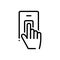 Black line icon for Finger scan, attendance and verfication