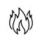 Black line icon for Fire, conflagration and bonfire