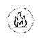 Black line icon for Fires, flame and fire