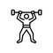 Black line icon for Fitness, robustness and workout