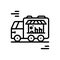 Black line icon for Food Truck, restaurant and kitchen