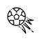 Black line icon for Football, game and soccerball