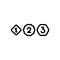 Black line icon for Former, previous and numbers
