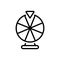 Black line icon for Fortune, wheel and lottery