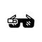 Black line icon for Future Glass, goggles and safety