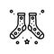 Black line icon for Fuzziness, socks and nudes