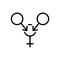 Black line icon for Gangbang, gender and sexual