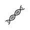 Black line icon for Gene, biology and dna